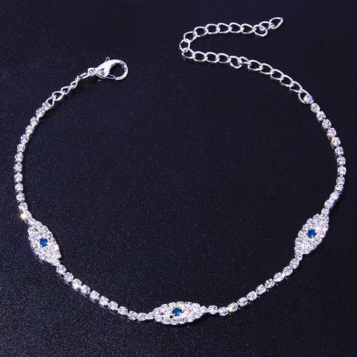 18K Gold Plated Vintage Bule Evil Eye Anklet Bracelet